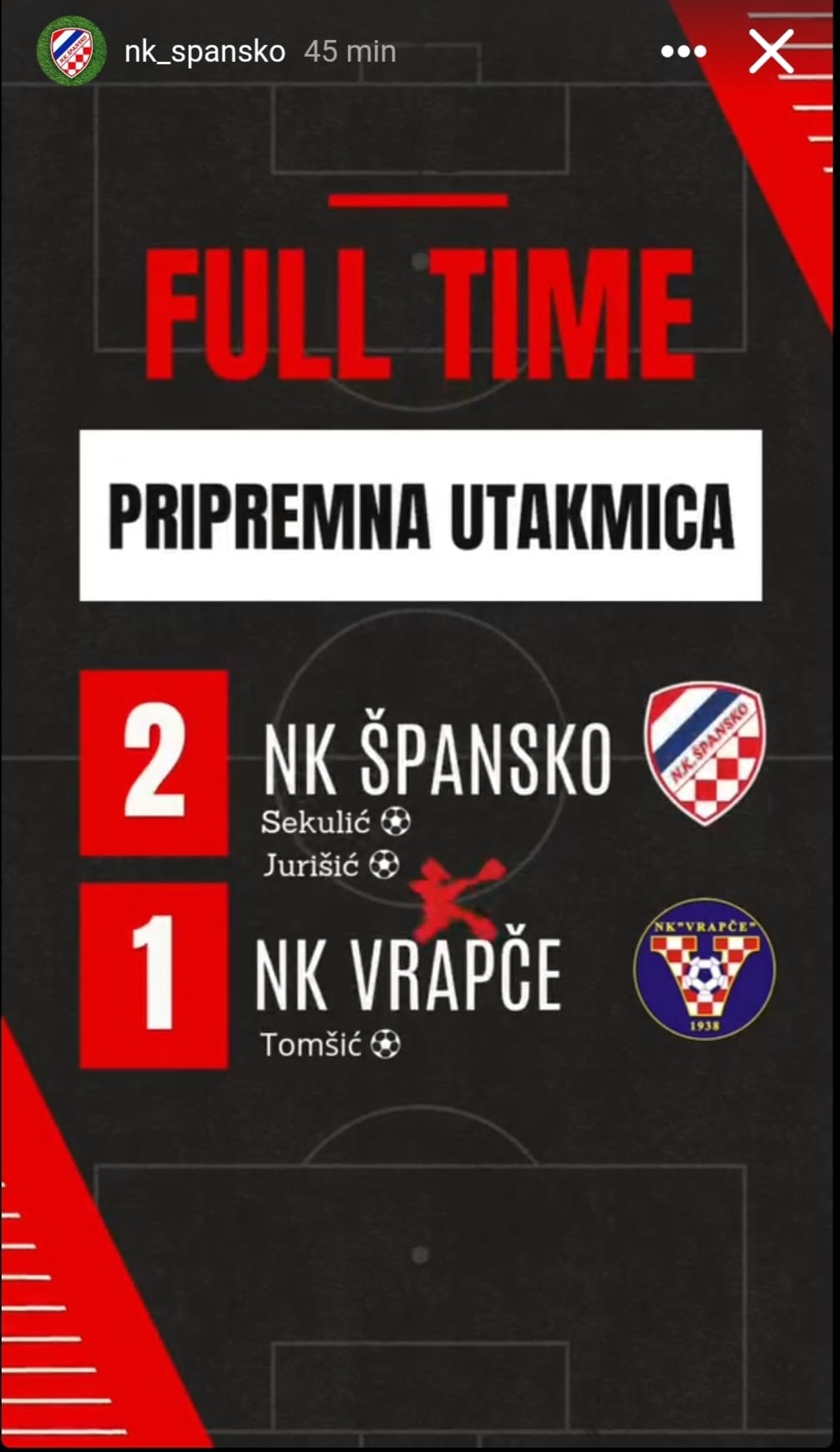 Špansko - Vrapče 2:1